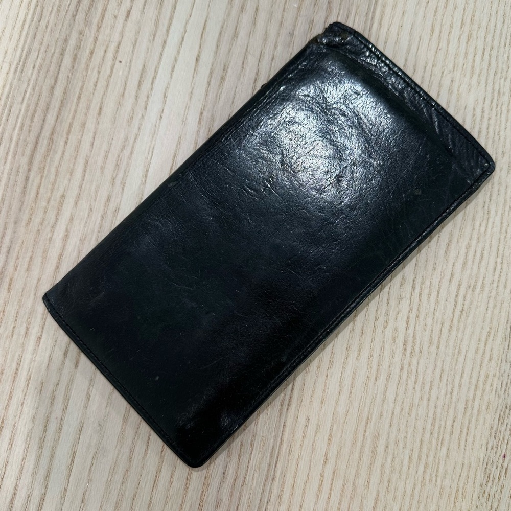 Authentic. Coach checkbook holder black leather
